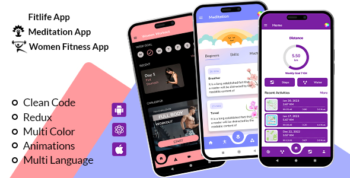 3 App Template | Women Fitness | FitLife App | Meditate App | React Native iOS/Android App Template
