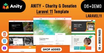 Anity - Charity & Donation Laravel Template
